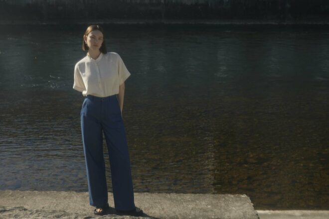 SHORT SLEEVE BLOUSE | CREAMY WHITE - Image 4